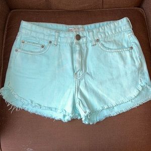 Free People Light Green Cut off Shorts Size 27